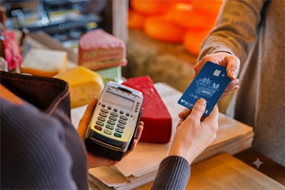 Pago en comercio con tarjeta de despensa One Card Visa